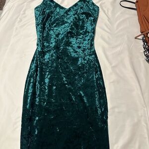 Fashion Nova Green Sheath Midi Dress Spaghetti Strap